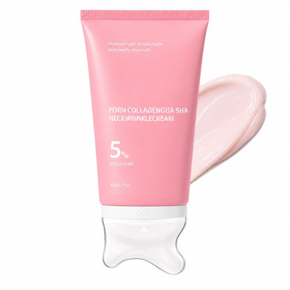 PDRN Collagen Gua Sha Neck Wrinkle Cream with Built-In Neck Massager