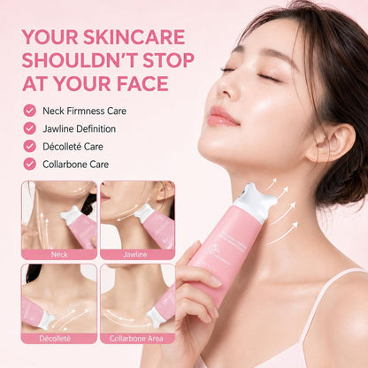 PDRN Collagen Gua Sha Neck Wrinkle Cream with Built-In Neck Massager