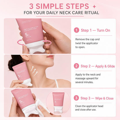 PDRN Collagen Gua Sha Neck Wrinkle Cream with Built-In Neck Massager